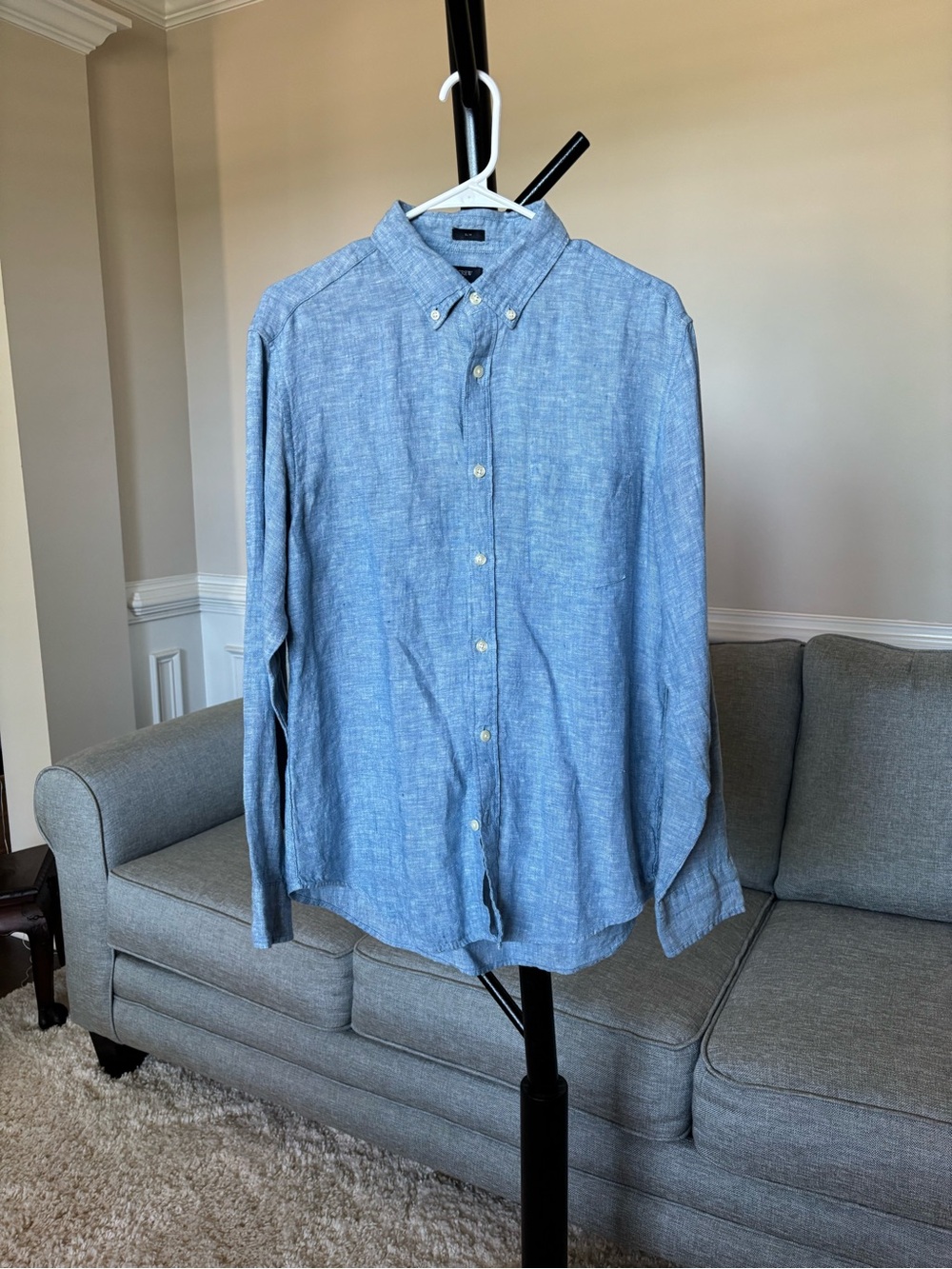 J. Crew Linen Button-Down Shirt in Light Blue